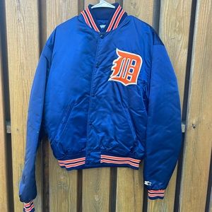 Detroit Tigers Vintage Satin Bomber Starter Jacket